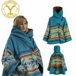 Beth Dutton Turquoise Aztec Poncho